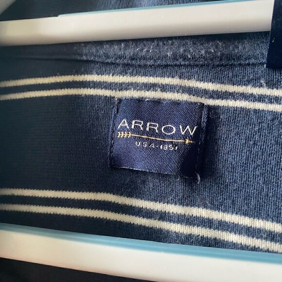 Arrow Polo shirt navy/white stripes size Large - Picture 4 of 5